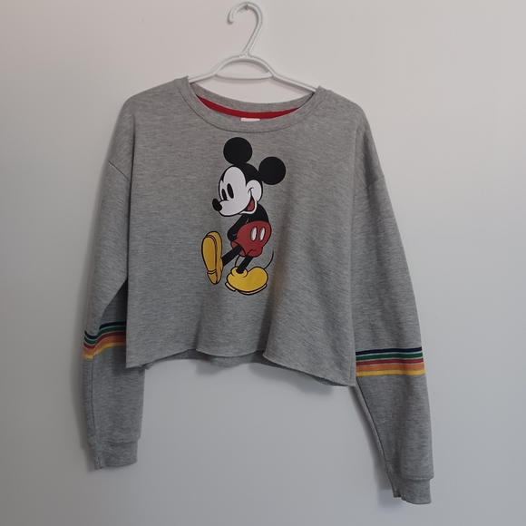 Disney Mickey Mouse Crop Long Sleeve Top - Picture 1 of 7